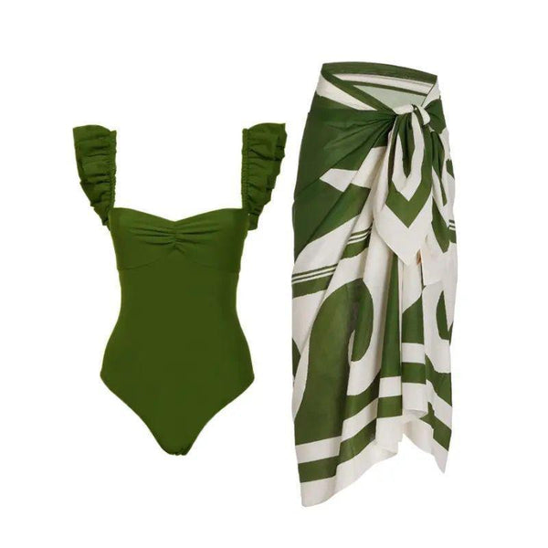 Florin Swimsuit with Sarong Skirt