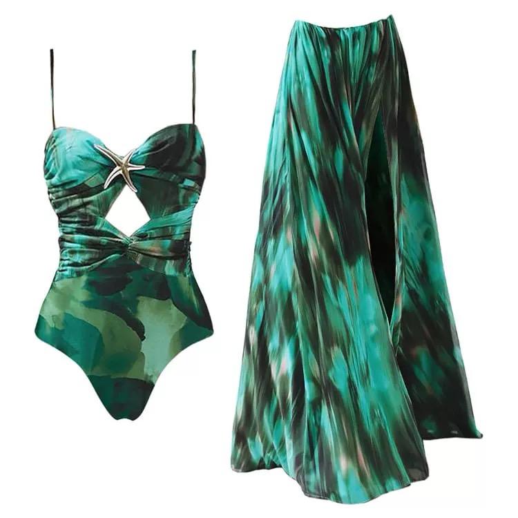 Aspen Swimsuit With Sarong skirt