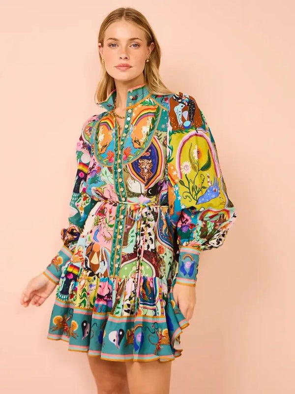 Arica Summer Abstract Printed Dress