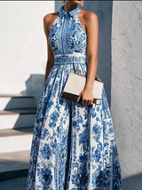 Saffron Halterneck Floral Maxi Dress