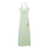 Dera Rosette Resortwear Holiday Dress in Mint