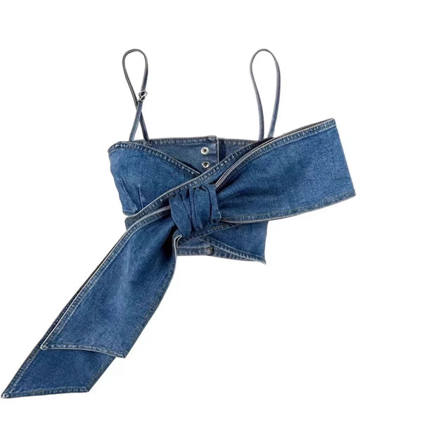 Albin Denim Crop Top