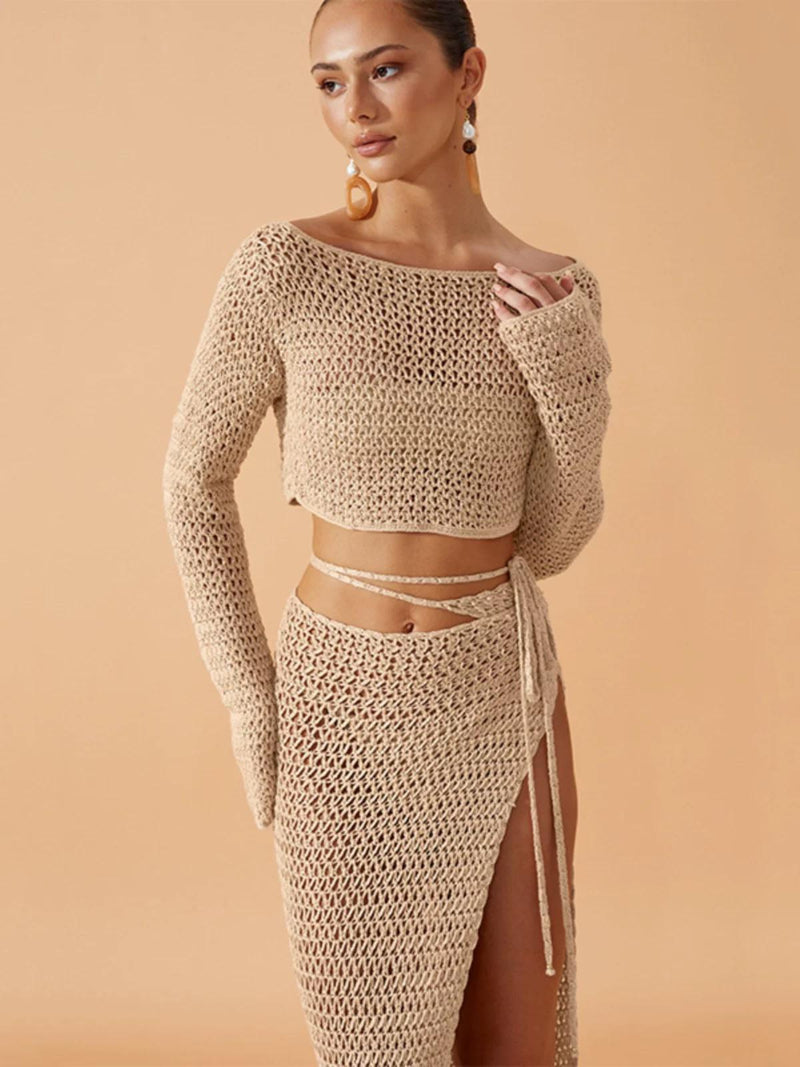 Emena Crochet Coord Set - Resortwear