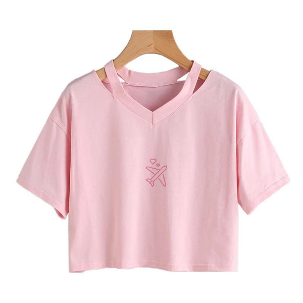 Ella Summer Crop Top In Pink