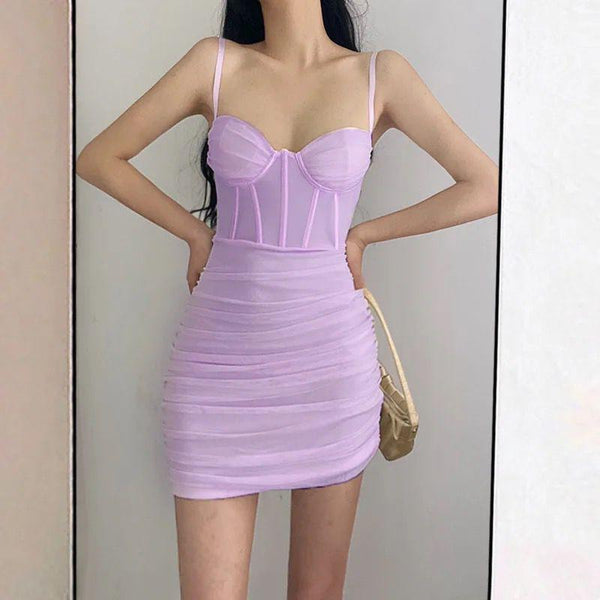 Cold Fusion Ruched Drawstring Mini One Piece For Women Party Wear Bodycon  Dresses For Women Sexy_PT1005_GREEN