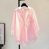 Lotus Striped Summer Oversized Shirt