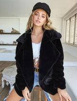 Zillion Soft Fur Notched Collar Jacket