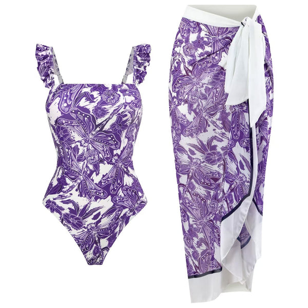 Eliska Swimsuit With Sarong Skirt