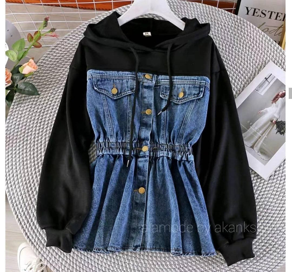 Denim hoodies for girls sale