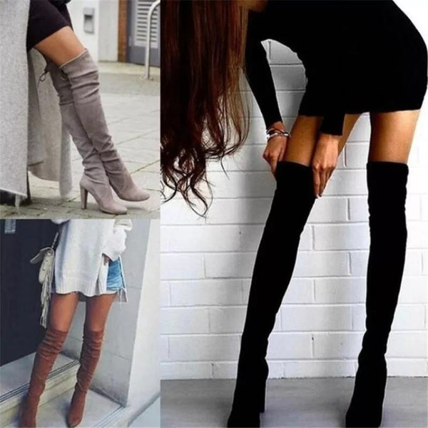 2019 Autumn and Winter Fashion High Heels Over Knee Boots Elasticity Long  Boots (Please Buy Larger Size Than Usual) | Wish