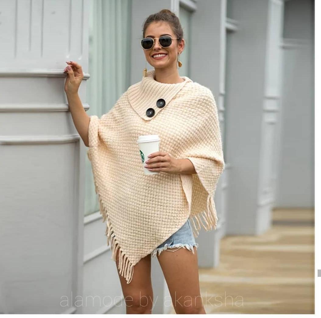 Buy Pegmove Tasseled Cape Sweaters for Women Online in India | a la mode