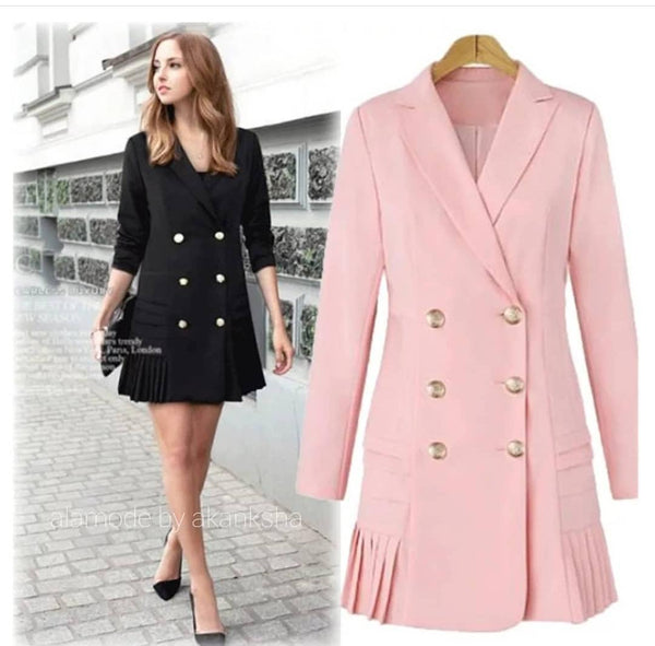Women Pink Jacket Short Dresses Single Breasted Evening Formal Business  Suits