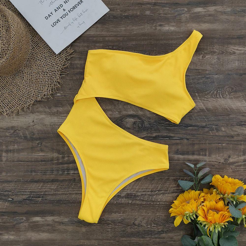 Buy Yellow Cutout Swimsuit for Women Online in India | a la mode