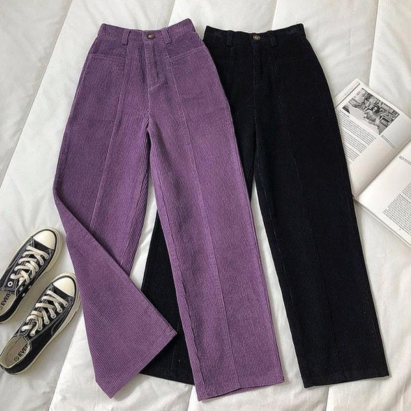 Buy Go Colors Women Solid Purple Ponte Wide Leg Pants Online
