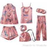 Femme Satin 7 Pc Nightsets - Alamode By Akanksha